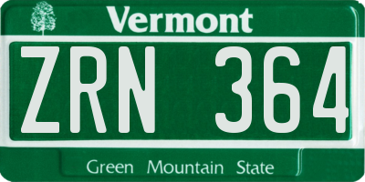 VT license plate ZRN364