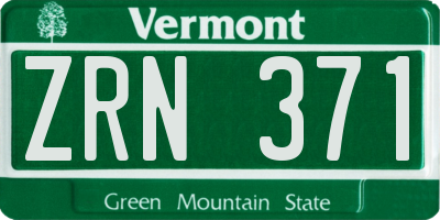 VT license plate ZRN371
