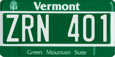 VT license plate ZRN401