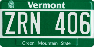 VT license plate ZRN406