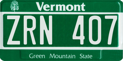 VT license plate ZRN407
