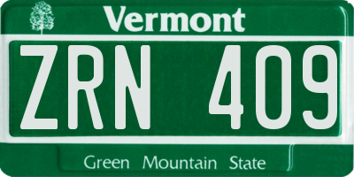 VT license plate ZRN409