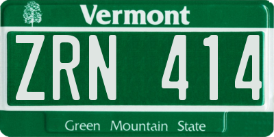 VT license plate ZRN414