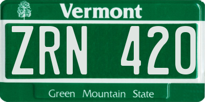VT license plate ZRN420