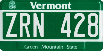 VT license plate ZRN428