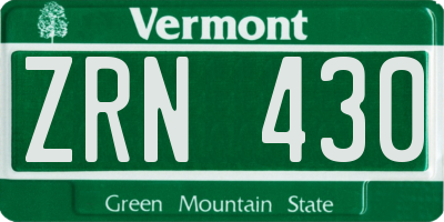VT license plate ZRN430