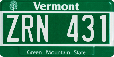 VT license plate ZRN431