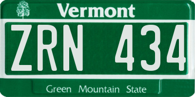 VT license plate ZRN434