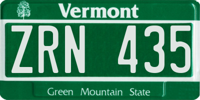 VT license plate ZRN435