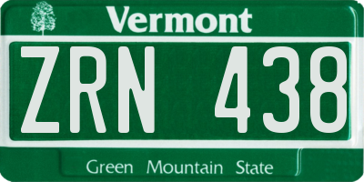 VT license plate ZRN438