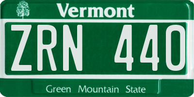 VT license plate ZRN440