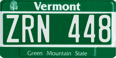 VT license plate ZRN448