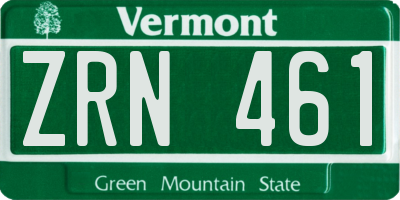 VT license plate ZRN461