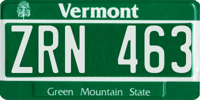 VT license plate ZRN463