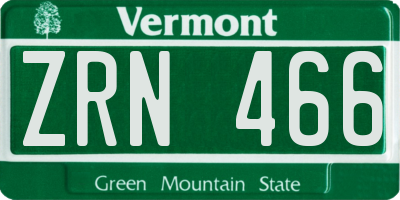 VT license plate ZRN466