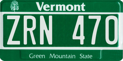 VT license plate ZRN470
