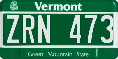 VT license plate ZRN473