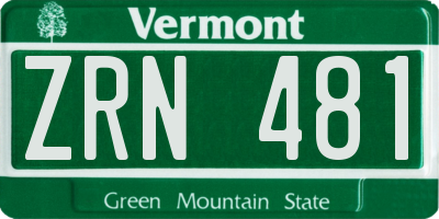 VT license plate ZRN481