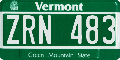 VT license plate ZRN483