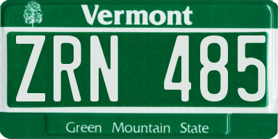 VT license plate ZRN485
