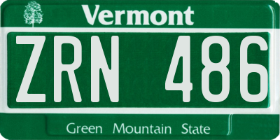 VT license plate ZRN486