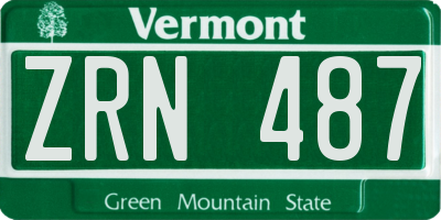VT license plate ZRN487