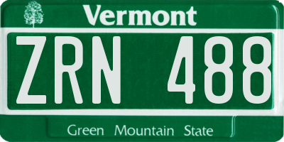 VT license plate ZRN488