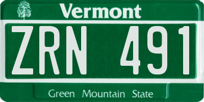 VT license plate ZRN491