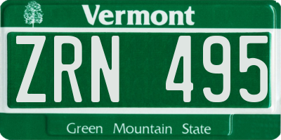 VT license plate ZRN495