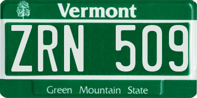 VT license plate ZRN509