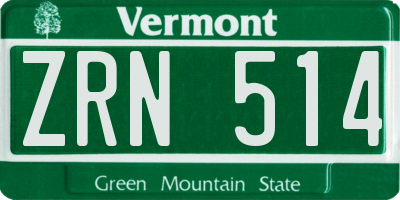 VT license plate ZRN514