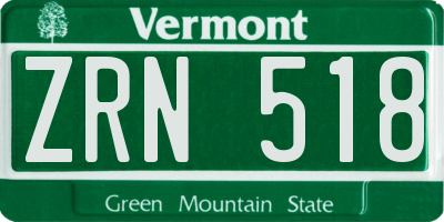 VT license plate ZRN518
