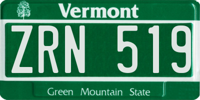 VT license plate ZRN519