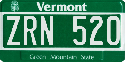 VT license plate ZRN520