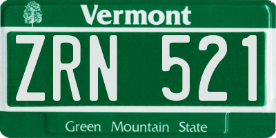 VT license plate ZRN521
