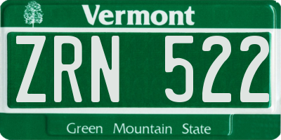 VT license plate ZRN522