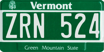 VT license plate ZRN524