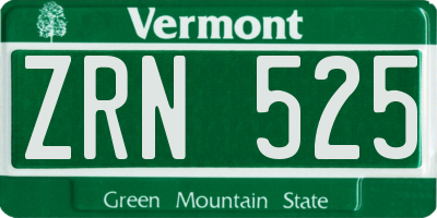 VT license plate ZRN525