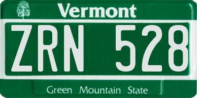 VT license plate ZRN528