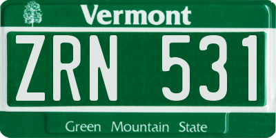 VT license plate ZRN531