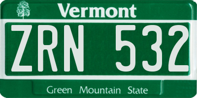 VT license plate ZRN532