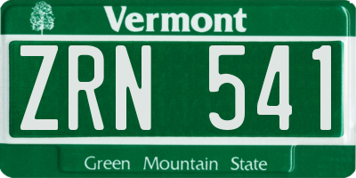 VT license plate ZRN541