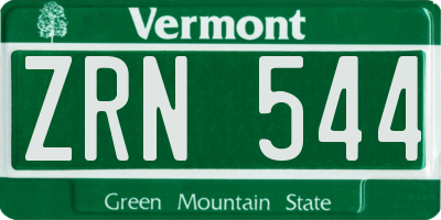 VT license plate ZRN544