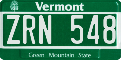 VT license plate ZRN548