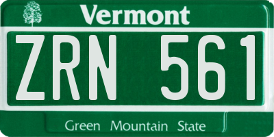VT license plate ZRN561