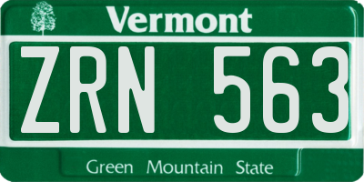 VT license plate ZRN563