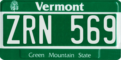 VT license plate ZRN569