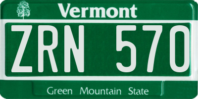 VT license plate ZRN570