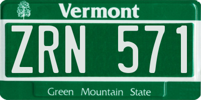 VT license plate ZRN571