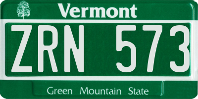 VT license plate ZRN573